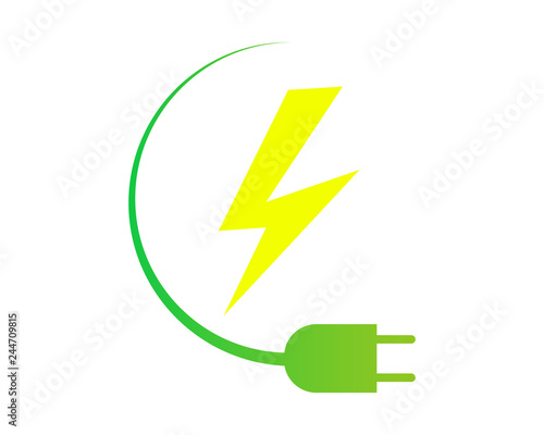 Logo elettricità eco vettoriale 