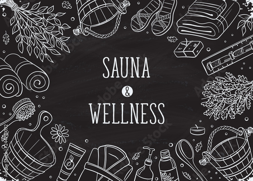sauna hand drawn