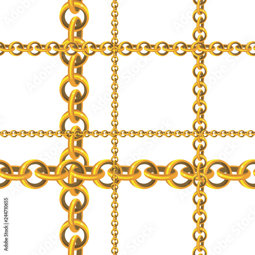 Seamless background with gold chains