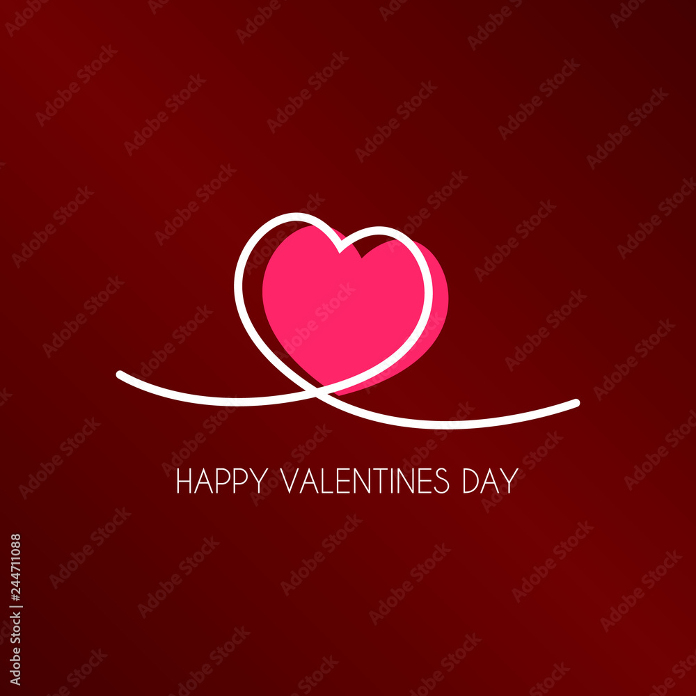 Happy Valentines Day Typography. Card Vector Background EPS10
