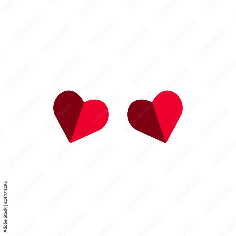 two heart icon. vector beautiful symbol EPS10