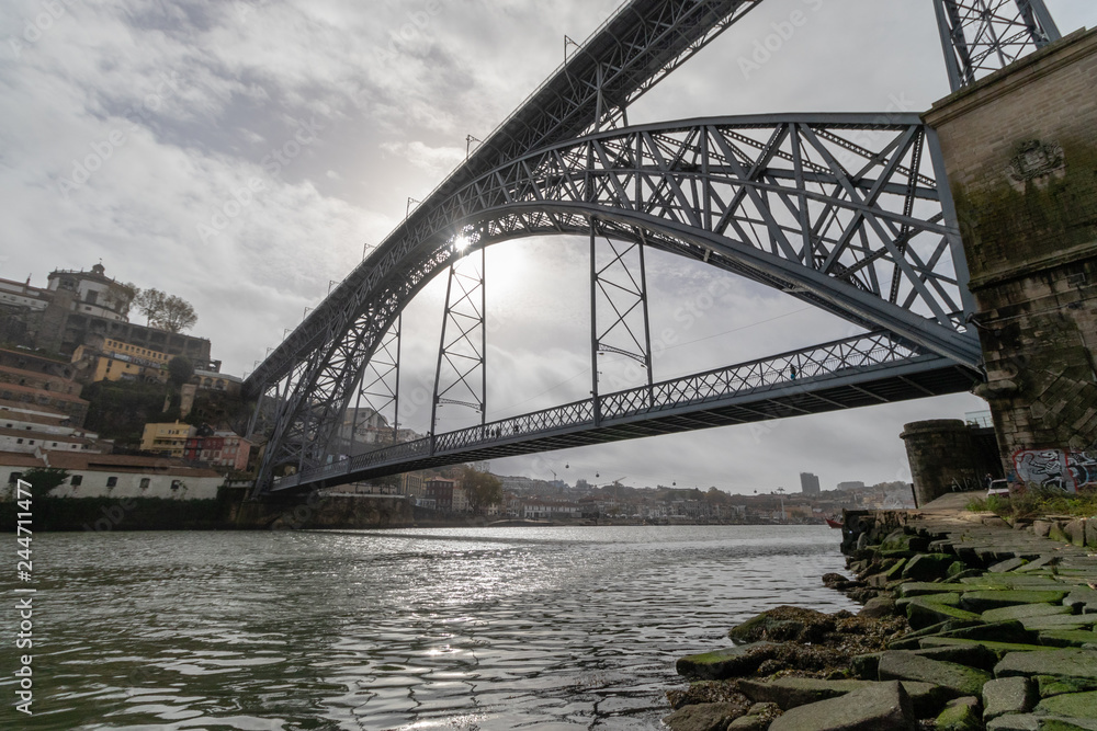 Naklejka premium Architecture and Streets of rainy Porto, Portugal.