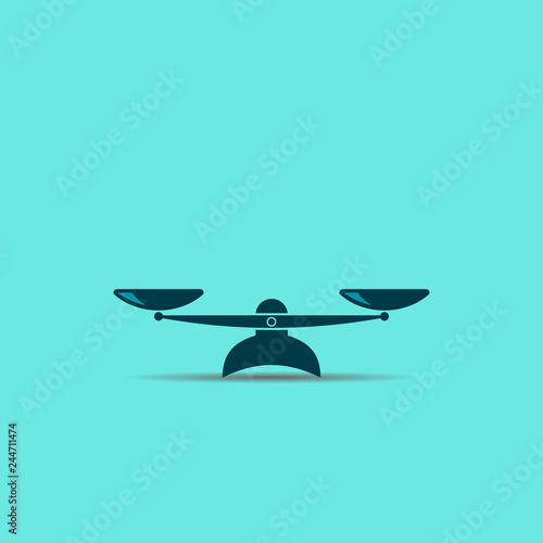 balance symbol. vector icon on blue background EPS10