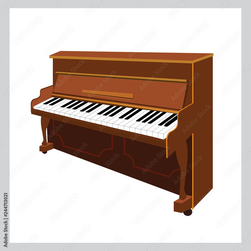Instrument upright piano - obrazy, fototapety, plakaty 