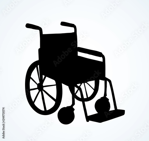 Wheelchair. Vector drawing
