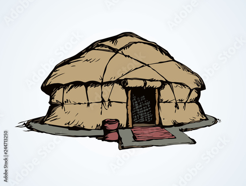 Yurt. Vector drawing