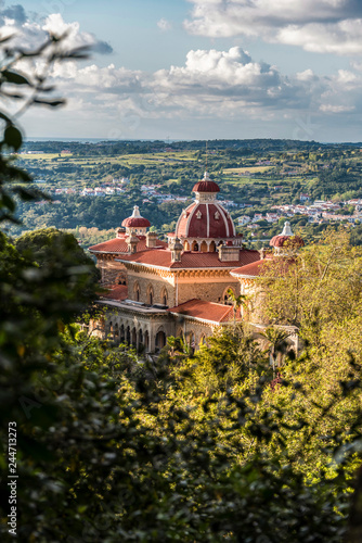 Panorama with the Monserrate palace in the Sintra region