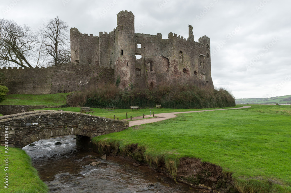 old laugharne castle, near the dylan thoms house, wales