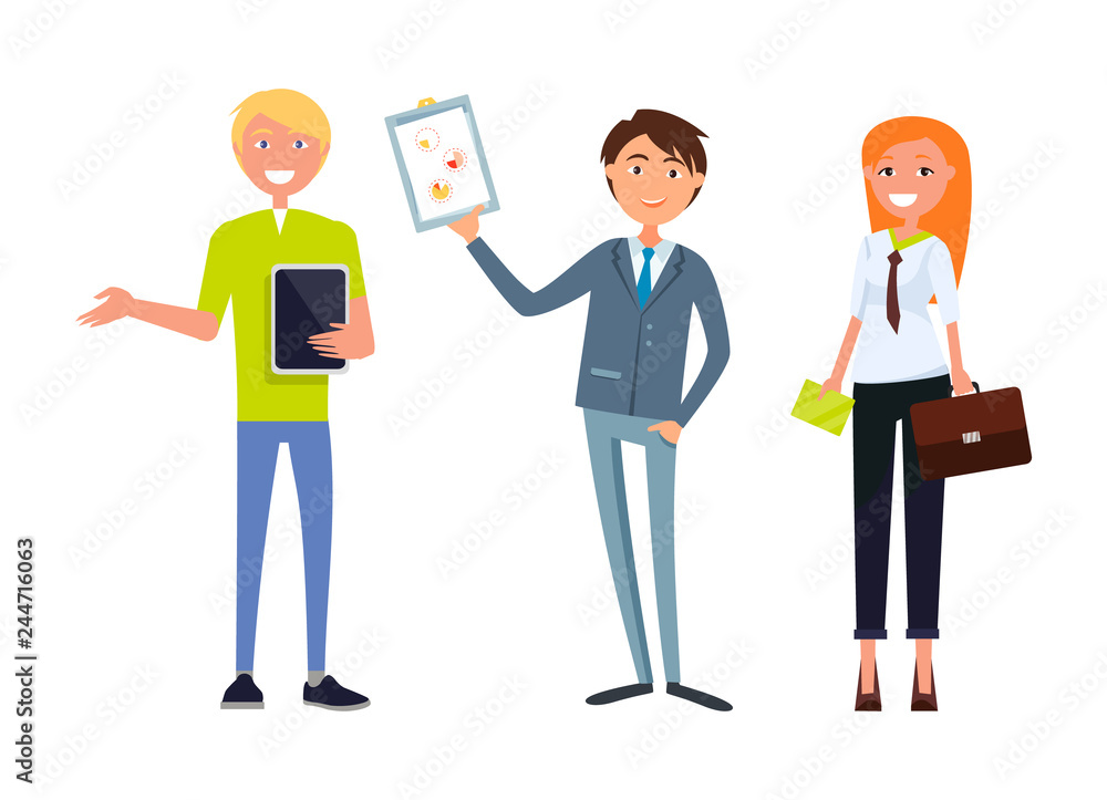 Business Meeting, Boss Holding Plan, Man and Woman