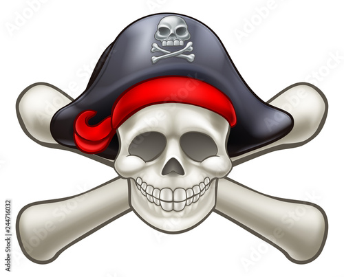 Pirate Jolly Roger skull and crossbones