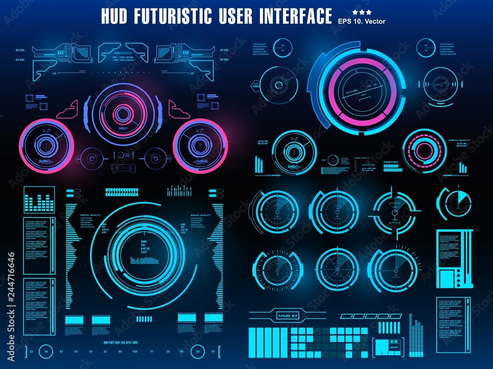 Sci-fi futuristic hud dashboard display virtual reality technology screen, target Sci-fi futuristic hud dashboard display virtual reality technology screen, target