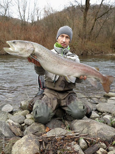 Fishing (danube salmon on river)