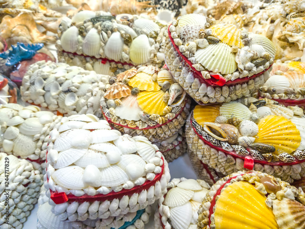 Sea shells for sale in a souvenir shop