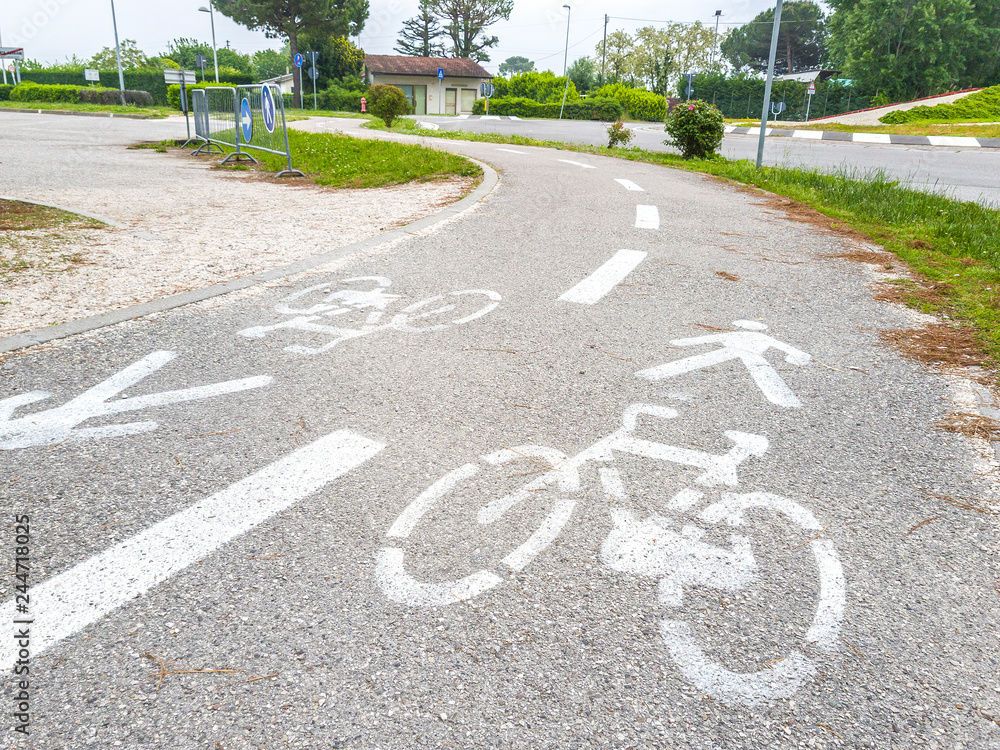 Obraz premium Marking of bicycle lane