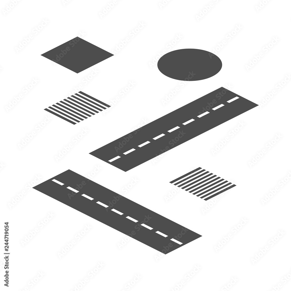 Fototapeta premium Road Map Kit - vector elements to create your own isometric