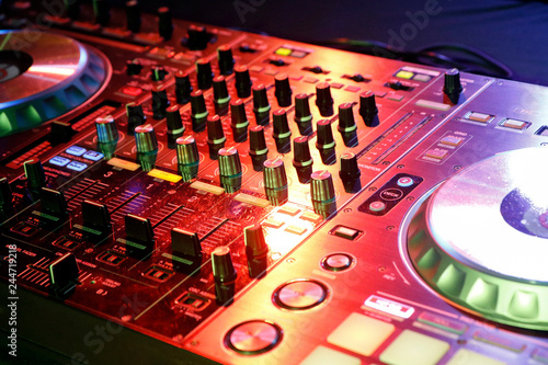 DJ control gear, electronic night party