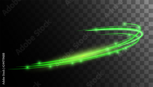 Transparent glow green light effect.glitter powder splash background. Green dust. Magic mist glowing. Round frame vector.