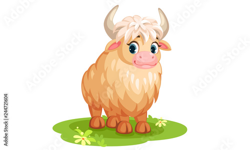 Cute yak cartoon