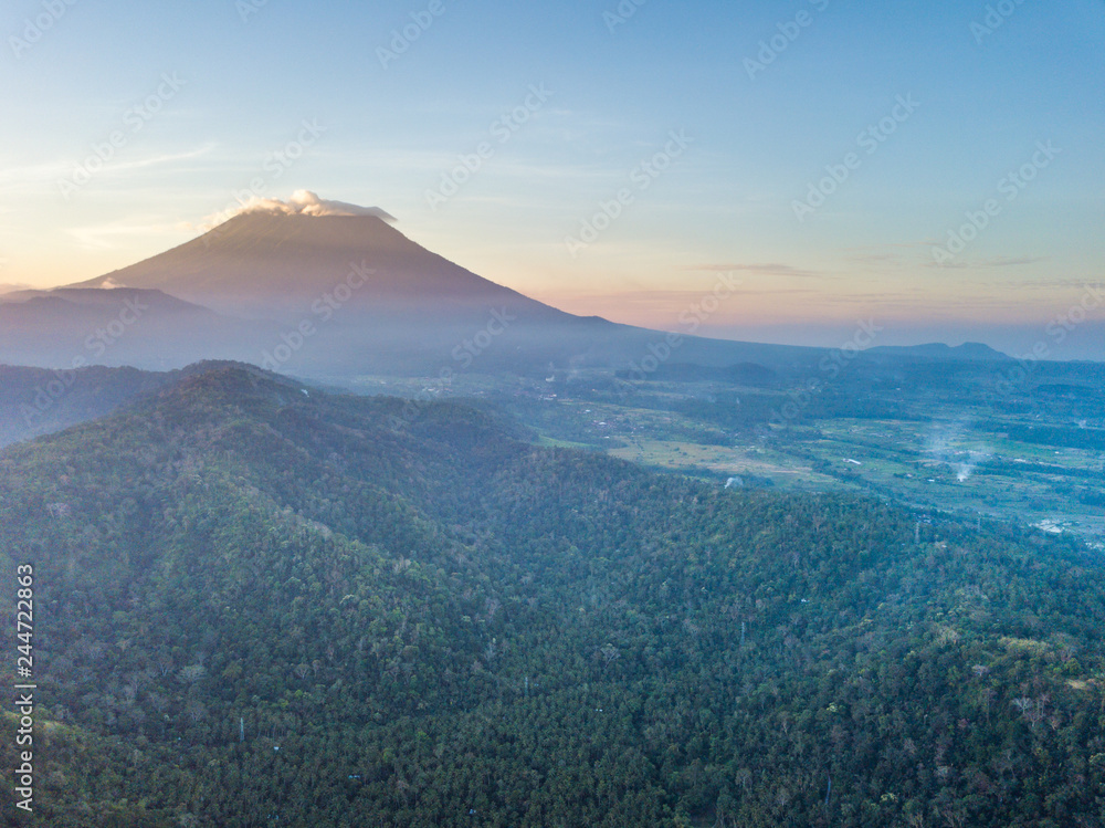 Aerial view of Aging mount during sunset at Bali, Indonesia. Aerial view of Aging mount during sunset at Bali, Indonesia.