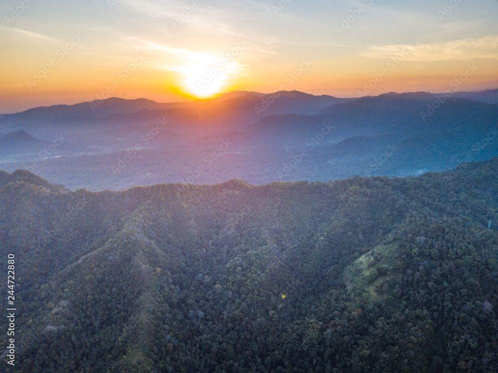 Aerial view of Aging mount during sunset at Bali, Indonesia. Aerial view of Aging mount during sunset at Bali, Indonesia.