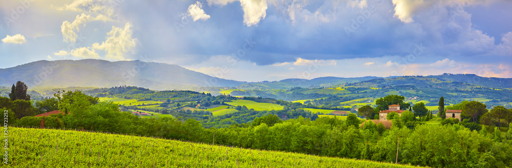 Beautiful Tuscany panorama, in the Chianti area.