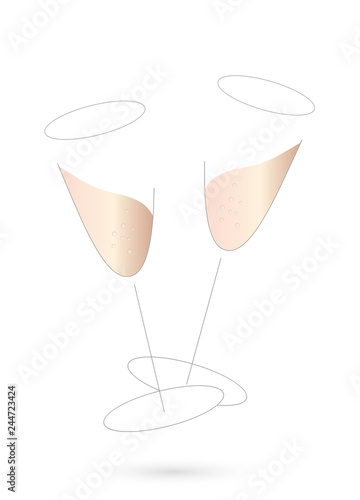 zwei gefüllte Champagner Gläser