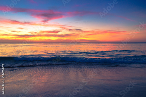 Beautiful sunrise in the sea