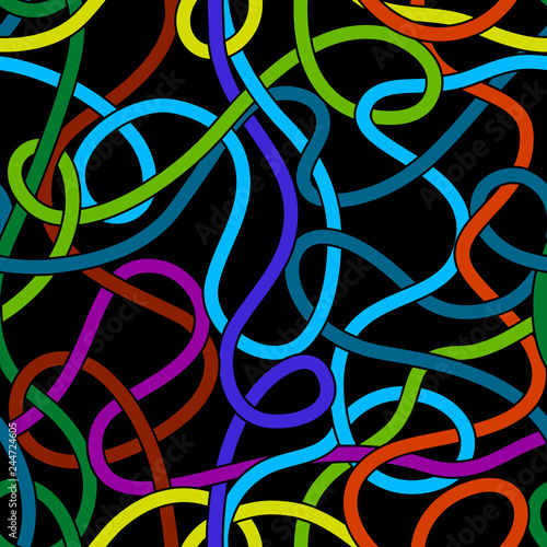 Colorful tangled messy wire...