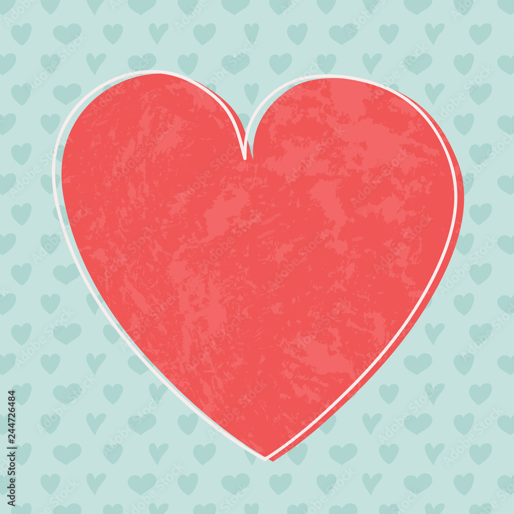 Empty greeting card layout with cute hearts. Valentine's Day, Mother's Day and Women's Day concept. Vector Empty greeting card layout with cute hearts. Valentine's Day, Mother's Day and Women's Day concept. Vector