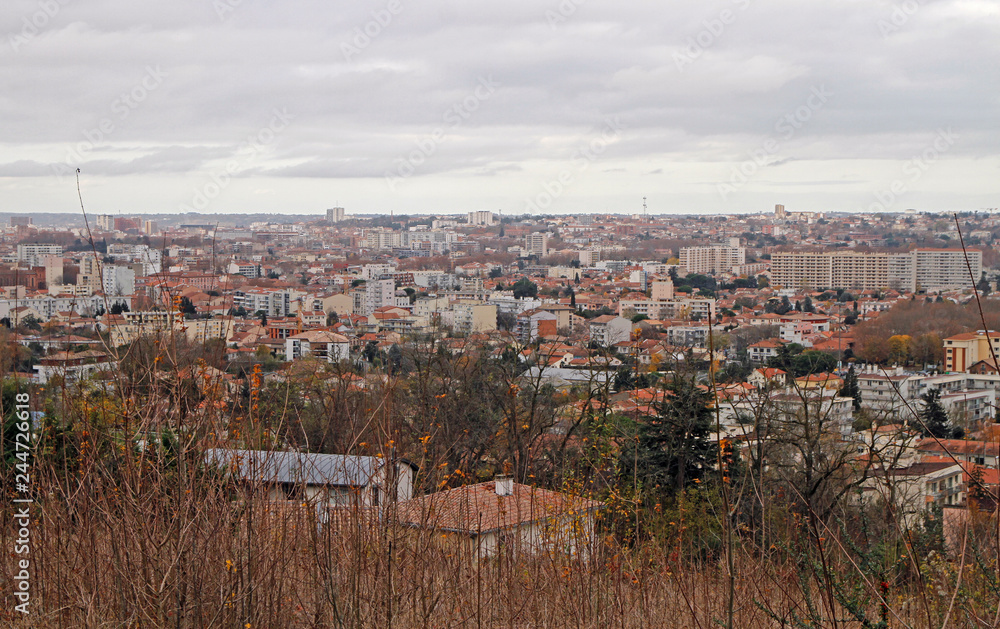 the cityscape of french city Toulouse in december