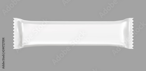 Vector realistic chocolate bar or candy wrapper. Front view. Template ready for design. EPS10.