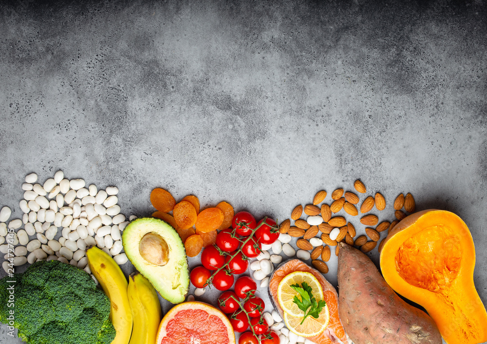 Natural food sources of potassium Stock Photo Adobe Stock