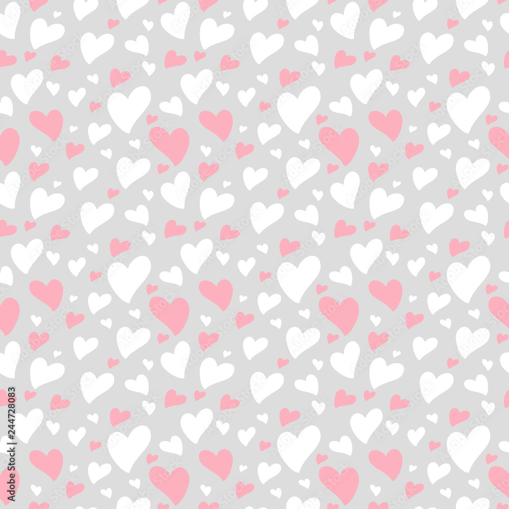 Pattern heart background. Valentines day vector background, romantic love vector simple texture.