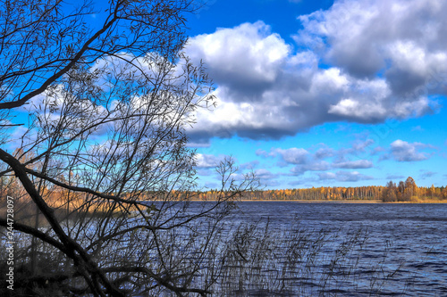  The shore of the lake Smardie. The reflection in the water photo