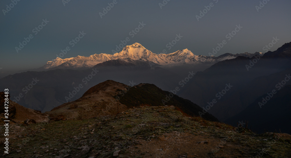 Peak of Nepal Annapurna Range at sunrise Peak of Nepal Annapurna Range at sunrise