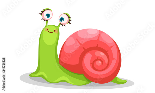 Cute snail cartoon vector illustration