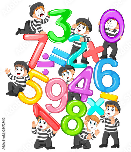 the collection of the jelly number and math tools with the pantomime 