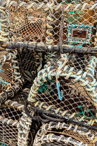 Lobster Pots stacked on Harbour Quayside -3