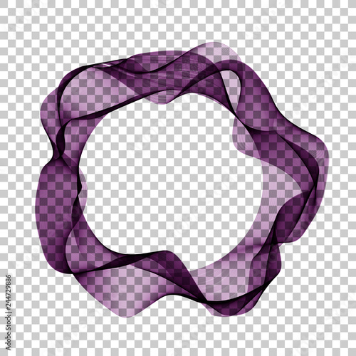 Design elements. Wave many purple circle lines of a ring on a transparent background isolated.