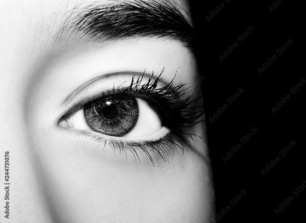 A beautiful insightful look woman's eye. Close up shot A beautiful insightful look woman's eye. Close up shot