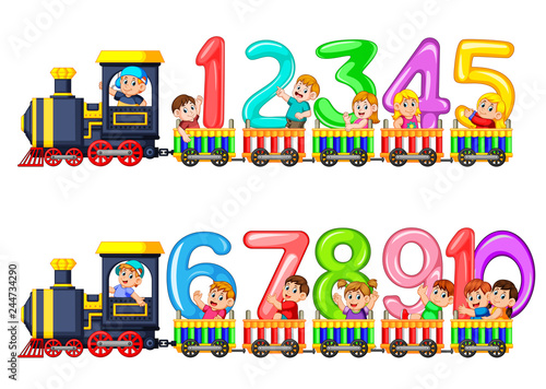 Let's count to ten with kids on the train