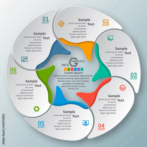 Abstract 3D Paper Infographics. Business template .Vector illustration