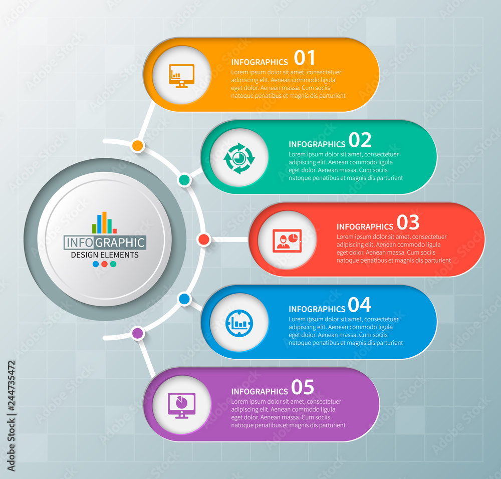 Abstract 3D Paper Infographics. Business template .Vector illustration