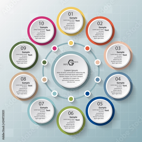 Abstract 3D Paper Infographics. Business template .Vector illustration