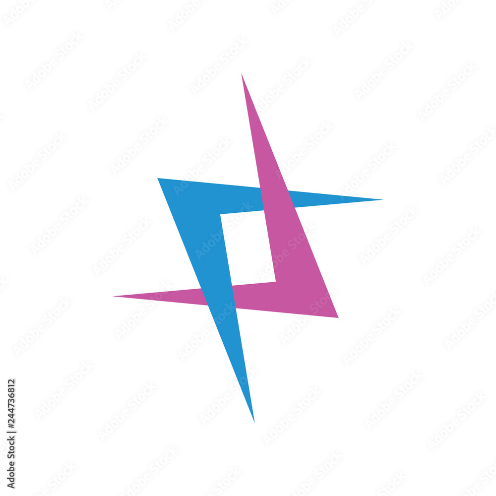 simple linked arrows colorful logo vector