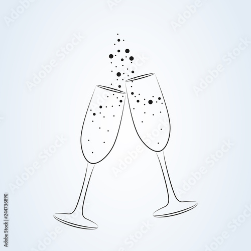 Vector image of the champagne glasses icon. 