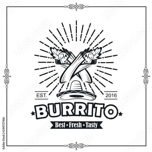 background with fast food emblem of burrito