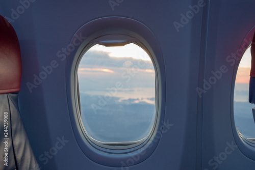 Beautiful scene of aeroplane window seat