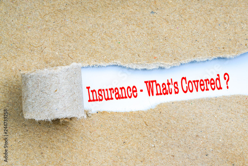 Insurance with red text. photo