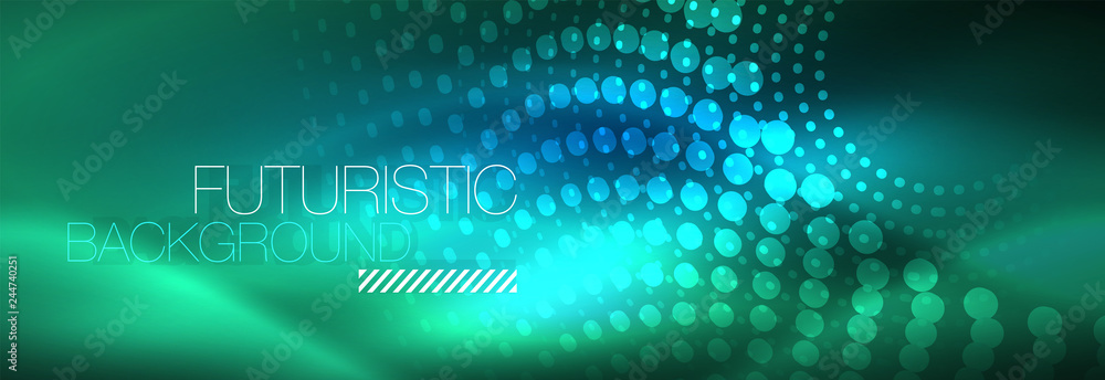 Glowing neon circle line dots, round line design, abstract style on black background. Neon abstract round circles Magic neon lights and glowing dots Glowing neon circle line dots, round line design, abstract style on black background. Neon abstract round circles Magic neon lights and glowing dots